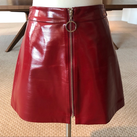 Zara Dresses & Skirts - Zara Faux Patent Leather Mini Skirt